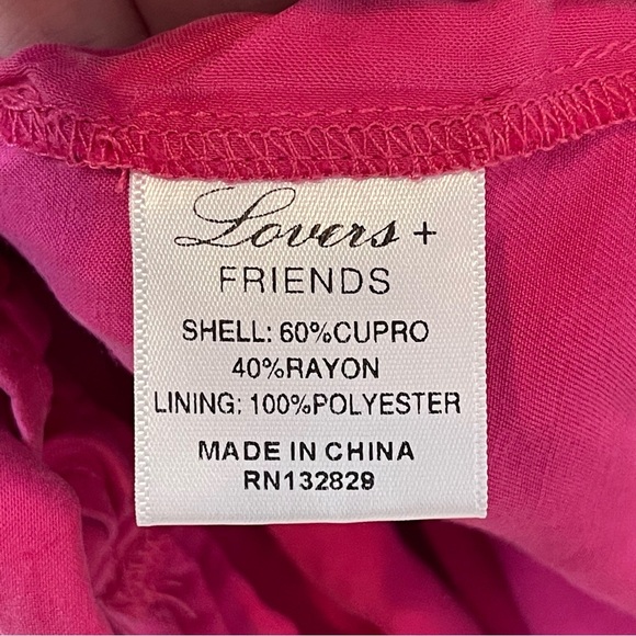 LOVERS AND FRIENDS Tina Mini Dress in Hot Pink rushed back zip SZ S - Picture 8 of 9